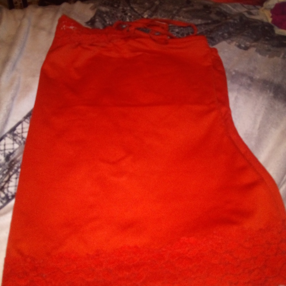 Orange lace tank top
